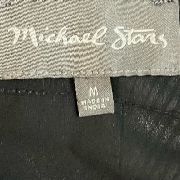 Michael Stars Sheer Black Shift Dress Metallic Stripe Short Sleeve Layering Med. - Picture 3 of 6